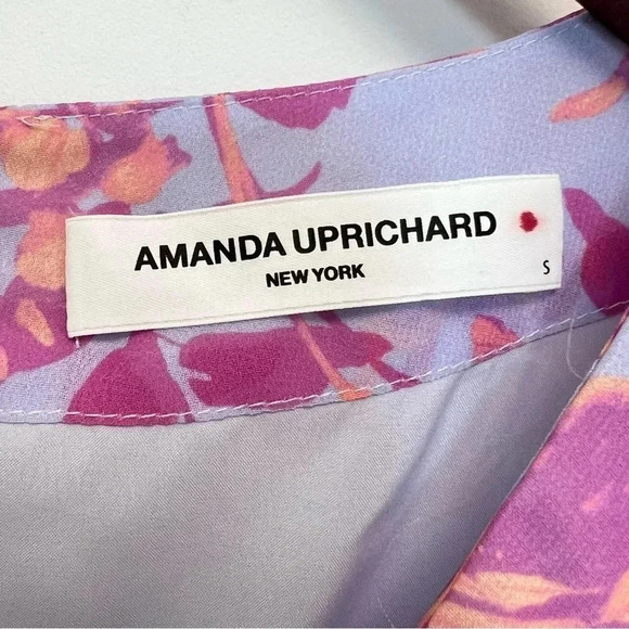 AMANDA UPRICHARD Dede Top Blouse Floral Ruffle Colorful Midsummer Coastal Size S - Picture 10 of 12